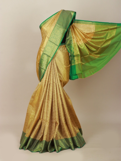 Pothys Yellow & Green Woven Design Zari Art Silk Banarasi Saree