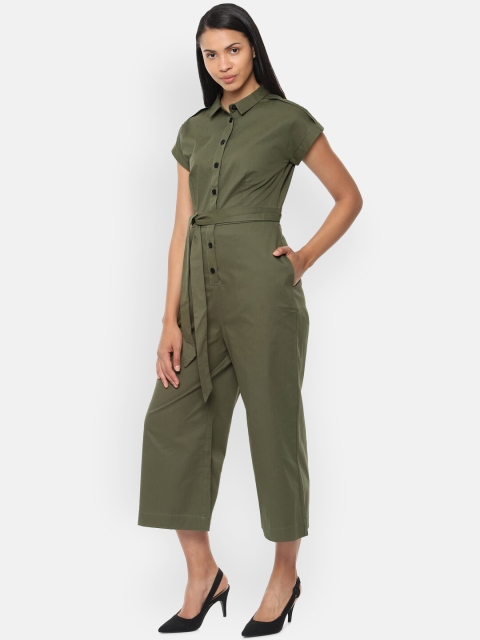 

Van Heusen Woman Olive Green Basic Jumpsuit