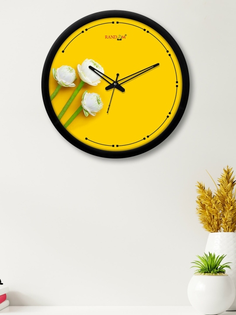 

RANDOM Yellow & White Printed Contemporary Wall Clock