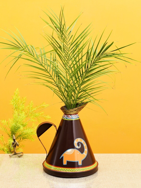 

Aapno Rajasthan Black Jolly Elephant Watering Can Design Planter