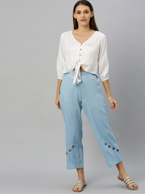 

Shakumbhari Women Blue Top with Trousers