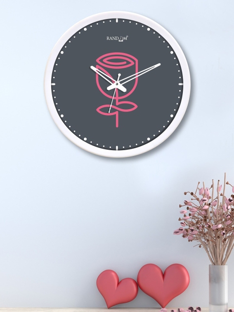 

RANDOM White & Grey Printed Contemporary 30.4 cm Analogue Wall Clock
