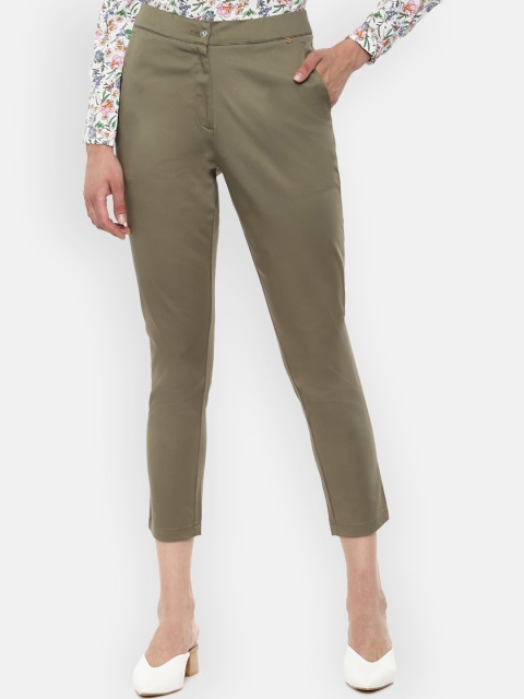 

Van Heusen Woman Women Olive Green Cigerette Trousers