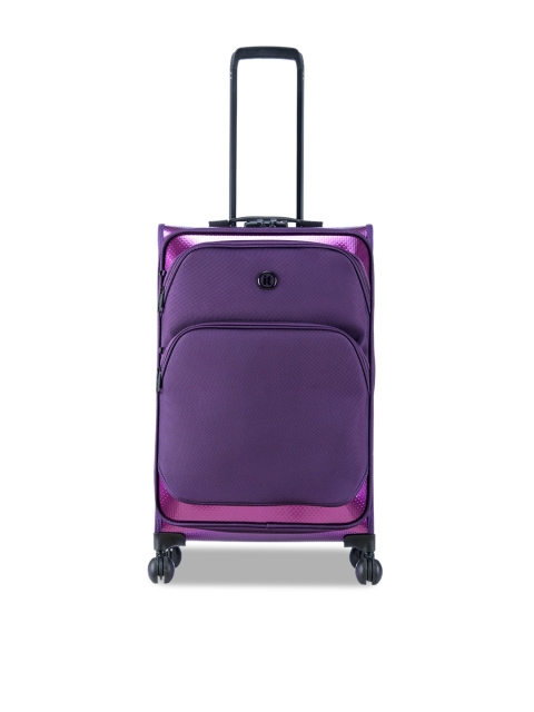 

IT luggage Purple Solid Soft-Sided Hybrifusion Expandable Medium Trolley Bag