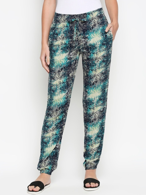 

XIN Women Green & Black Printed Lounge Pants