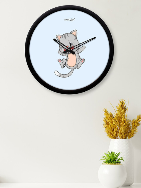 

RANDOM Black & Turquoise Blue Printed Contemporary 30 cm Analogue Wall Clock