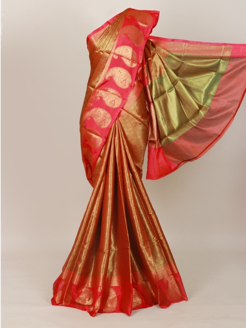 

Pothys Maroon & Green Paisley Zari Art Silk Banarasi Saree