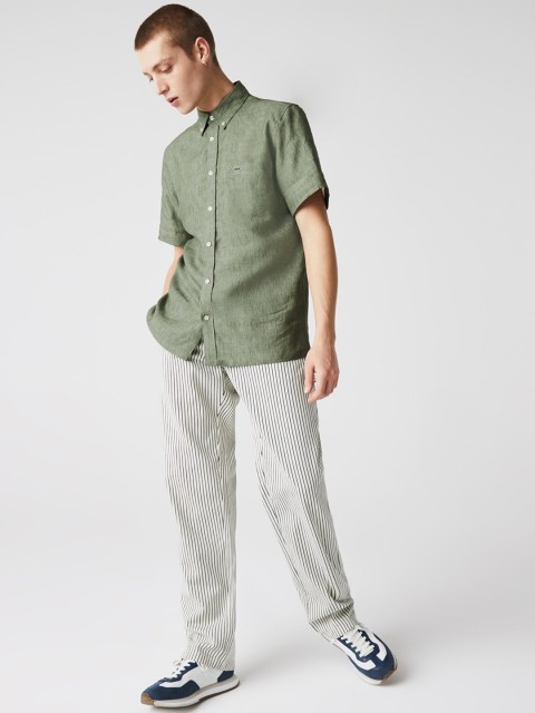 

Lacoste Men Green Casual Shirt