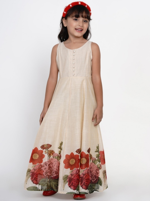 

Bitiya by Bhama Beige Floral Maxi Dress