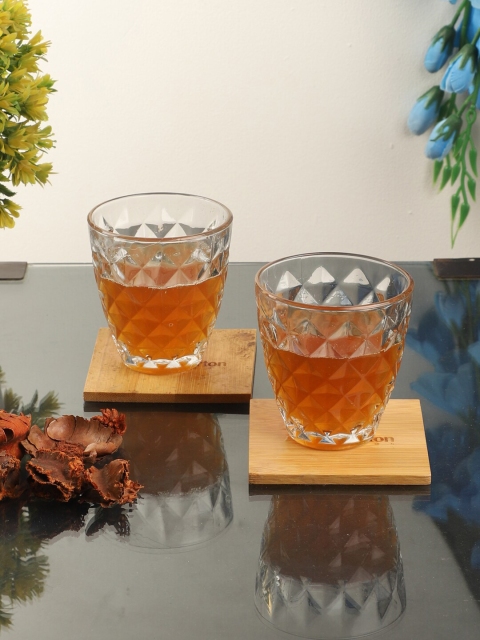 

ceradeco Set Of 6 Transparent Diamond Shaped Juice Glass