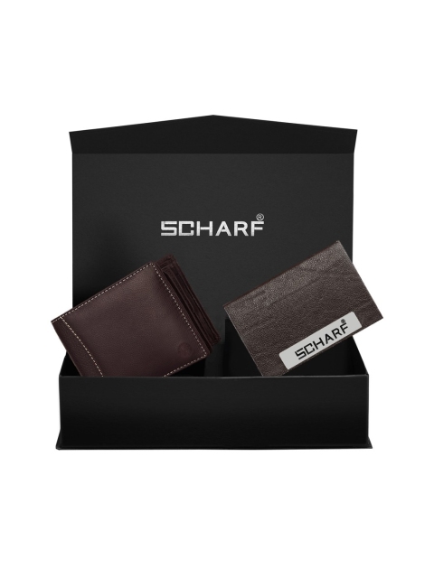 

SCHARF Men Brown Leather Wallet & Credit Cardholders Gift Set