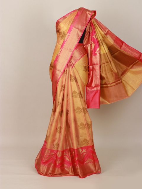 

Pothys Peach-Coloured & Pink Woven Design Zari Art Silk Banarasi Saree