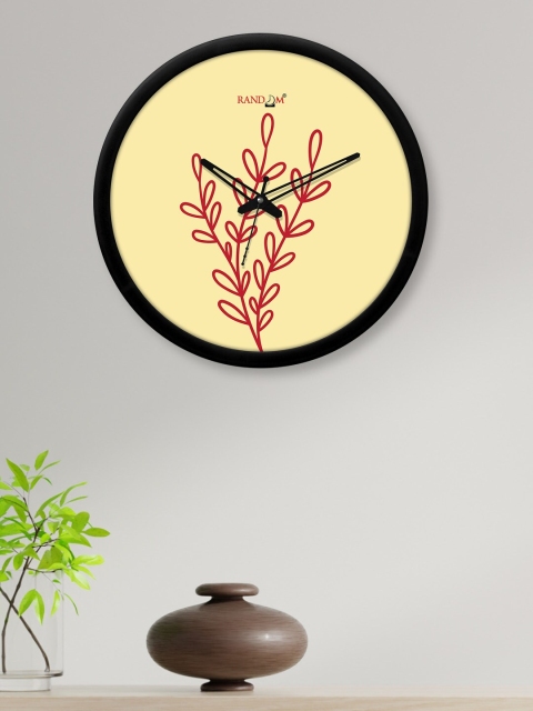 RANDOM Yellow & Red Printed Contemporary Wall Clock