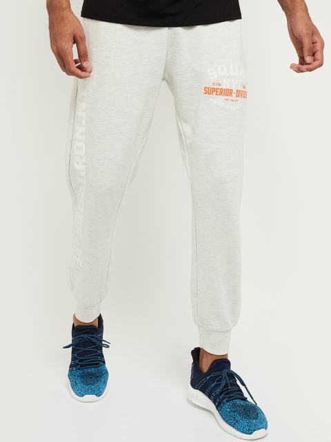 

max Men Cream Printed Slim Fit Joggers
