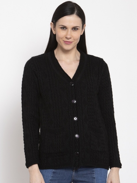

VANYA Women Black Cable Knit Cardigan