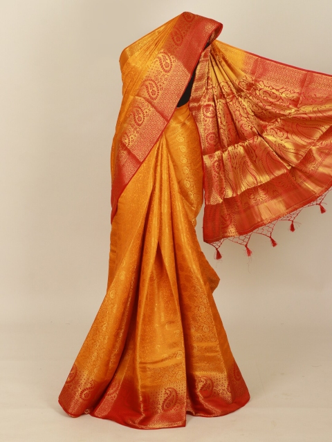

Pothys Mustard & Gold Woven Design Zari Art Silk Banarasi Saree