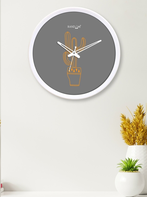

RANDOM Grey & Orange Printed Contemporary Wall Clock