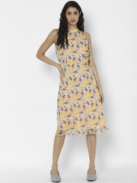 

Allen Solly Woman Yellow Floral Halter Neck Dress