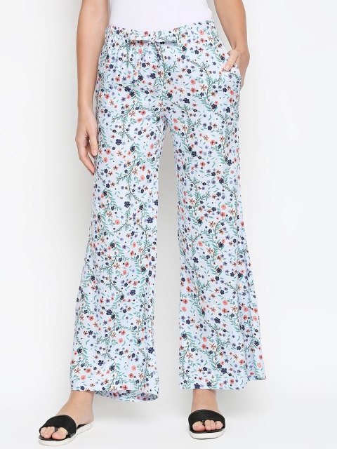 

XIN Women Blue Floral Print Lounge Pants