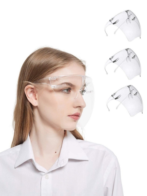 

Get Wrapped Unisex Set Of 3 Transparent Solid Goggle Style Face Shields