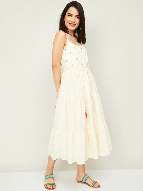 

Colour Me by Melange Off White Midi Dress