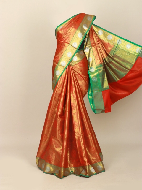 

Pothys Maroon & Green Ethnic Motifs Zari Art Silk Banarasi Saree