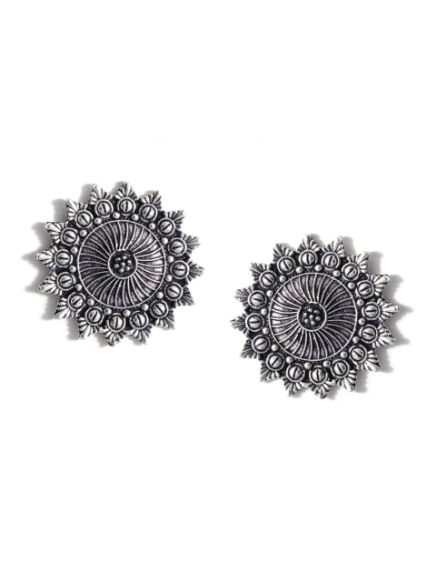 

Fabstreet Silver-Toned Contemporary Studs Earrings