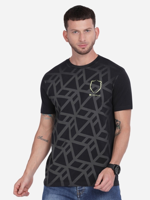 

883 Police Men Black Printed Cotton T-shirt