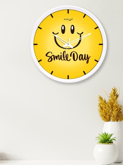 

RANDOM White & Yellow Printed Contemporary 30.4 cm Analogue Wall Clock