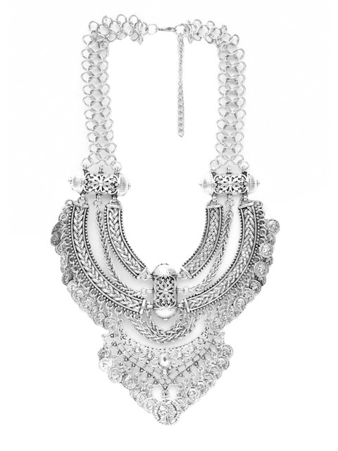 

JOKER & WITCH Silver-Toned Silver-Plated Oxidised Necklace