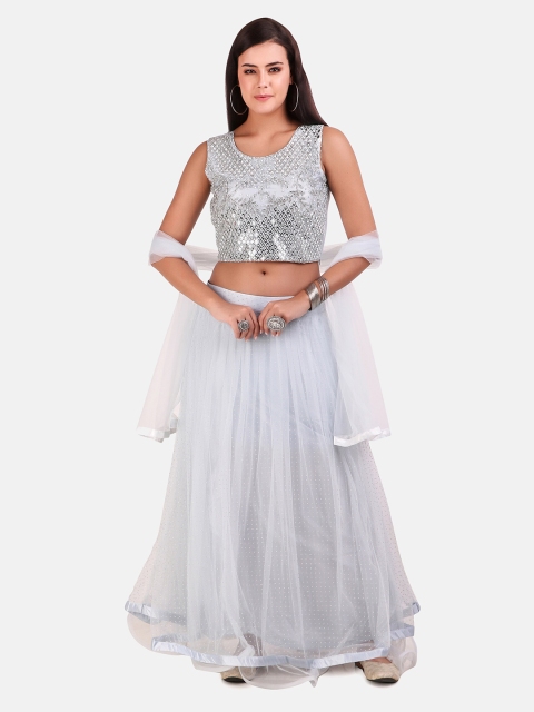 

Grancy Grey Embroidered Sequinned Ready to Wear Lehenga & Blouse With Dupatta