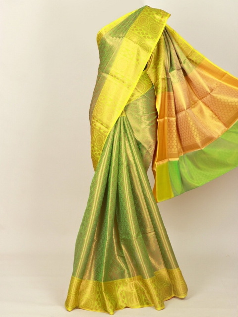 

Pothys Green & Lime Green Woven Design Art Silk Banarasi Saree