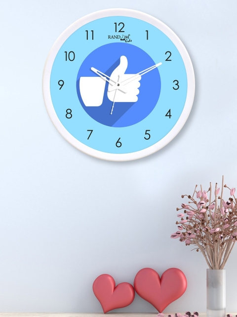 

RANDOM White & Blue Printed Contemporary Wall Clock