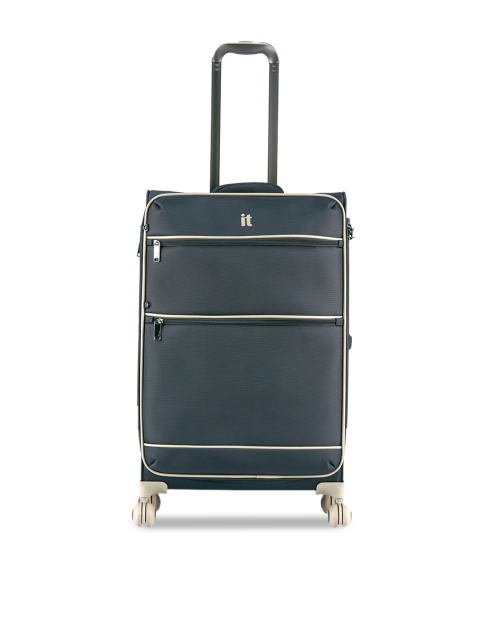 

IT luggage Grey Solid Soft-Side Medium 25 % Expandable 8 Wheel Trolley Suitcase
