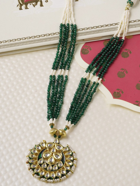 

Tistabene Gold-Toned & Green Gold-Plated Necklace