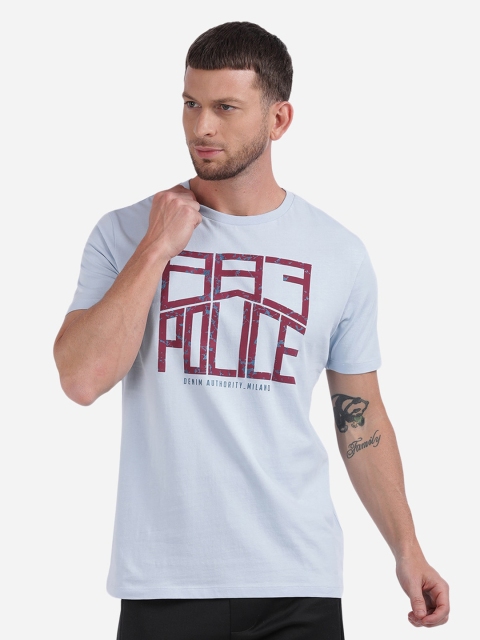 

883 Police Men Blue Typography Printed T-shirt