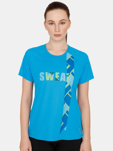 

Zelocity by Zivame Women Blue Typography Printed Applique T-shirt