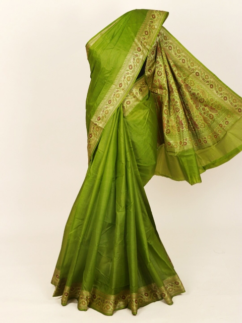 

Pothys Green & Maroon Pure Silk Tussar Saree