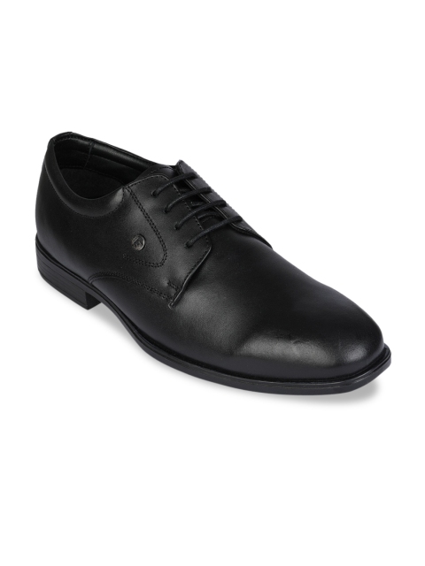 

Liberty Men Black Textured Round-Toe Formal Derbys