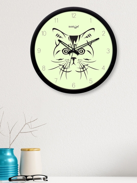 

RANDOM Green & Black Printed Contemporary Wall Clock
