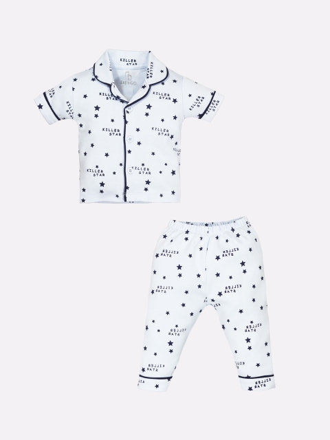 

BABY GO Boys Blue Printed Night suit