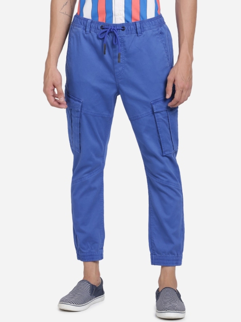 

Breakbounce Men Blue Slim Fit Cargos Trousers