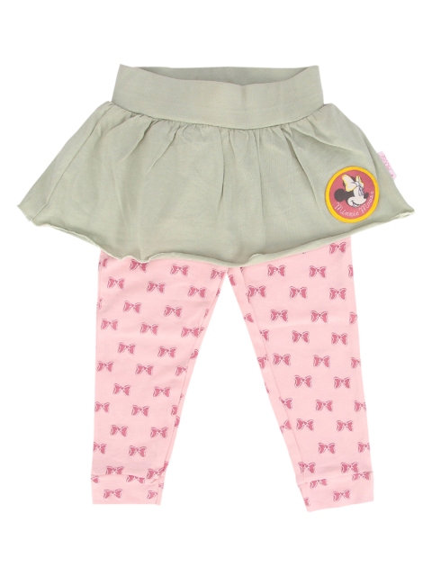 

Disney Infant Girls Pink & Green Minnie Mouse Printed Layered Leggings