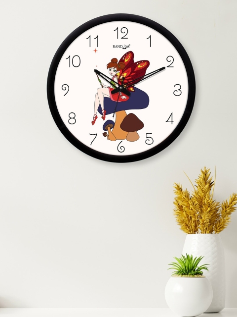 

RANDOM White & Red Printed Contemporary Wall Clock
