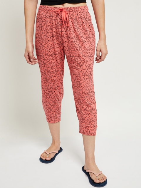 

max Women Pink & Black Printed Lounge Pants