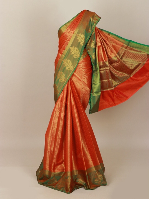 

Pothys Red & Green Ethnic Motifs Art Silk Banarasi Saree