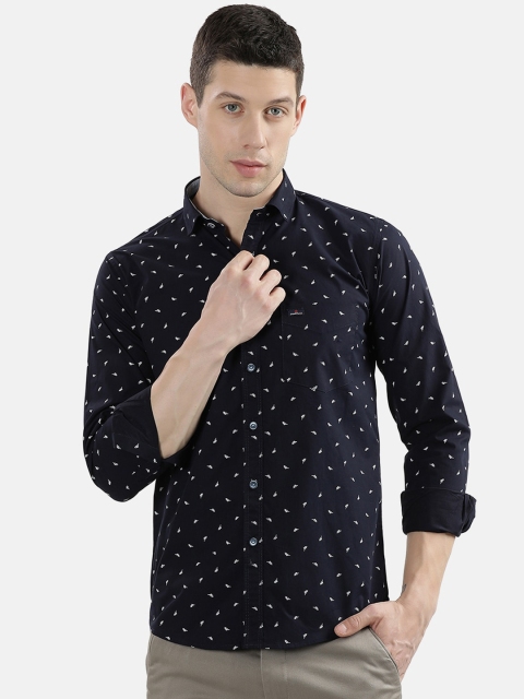 

V2 Value & Variety Men Navy Blue Slim Fit Printed Cotton Casual Shirt