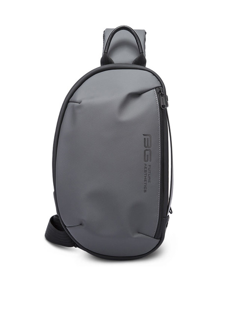 

BANGE Unisex Grey & Black Backpack with Earphone Gate