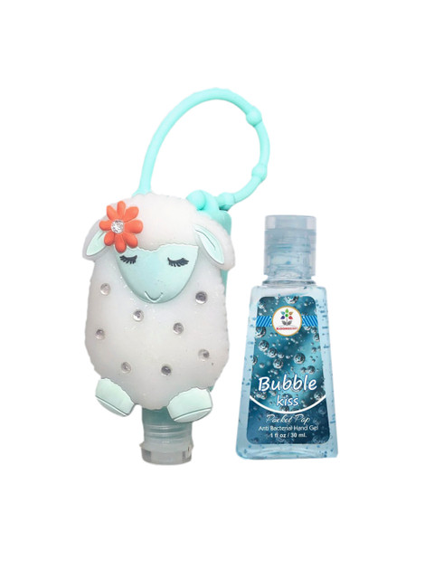 

BLOOMSBERRY White & Turquoise Blue Lamb Holder With sanitizer