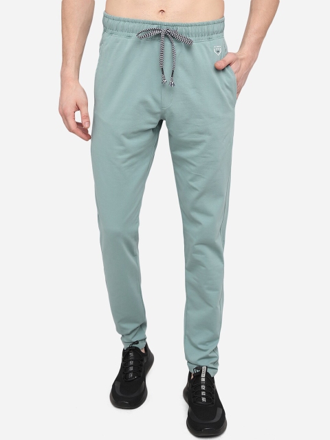 

JADE BLUE Men Turquoise Blue Solid Slim-Fit Track Pants